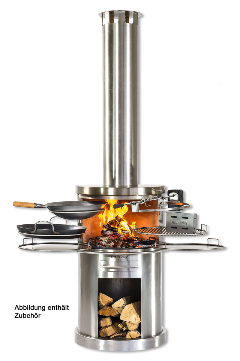 Hirst Grillkamin - Gartenkamin - Außenkamin Vulcanus Maximus Edelstahl